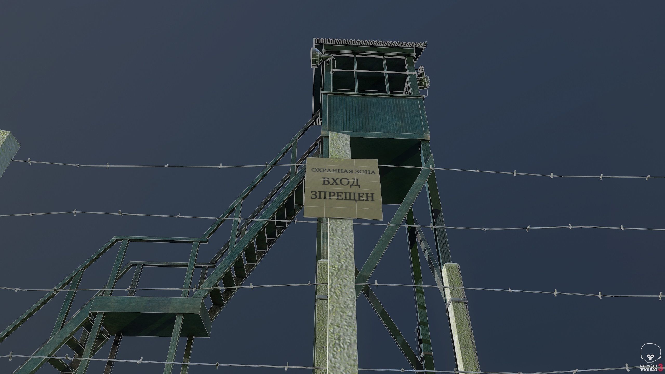 Soviet tower Low-poly 3D model_4