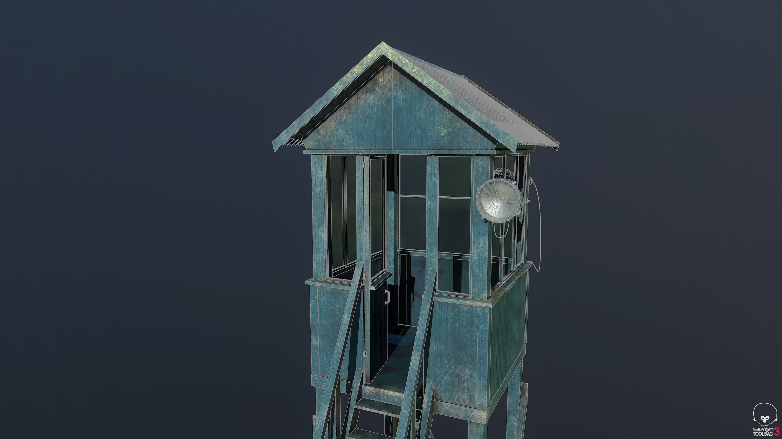 Soviet tower Low-poly 3D model_9