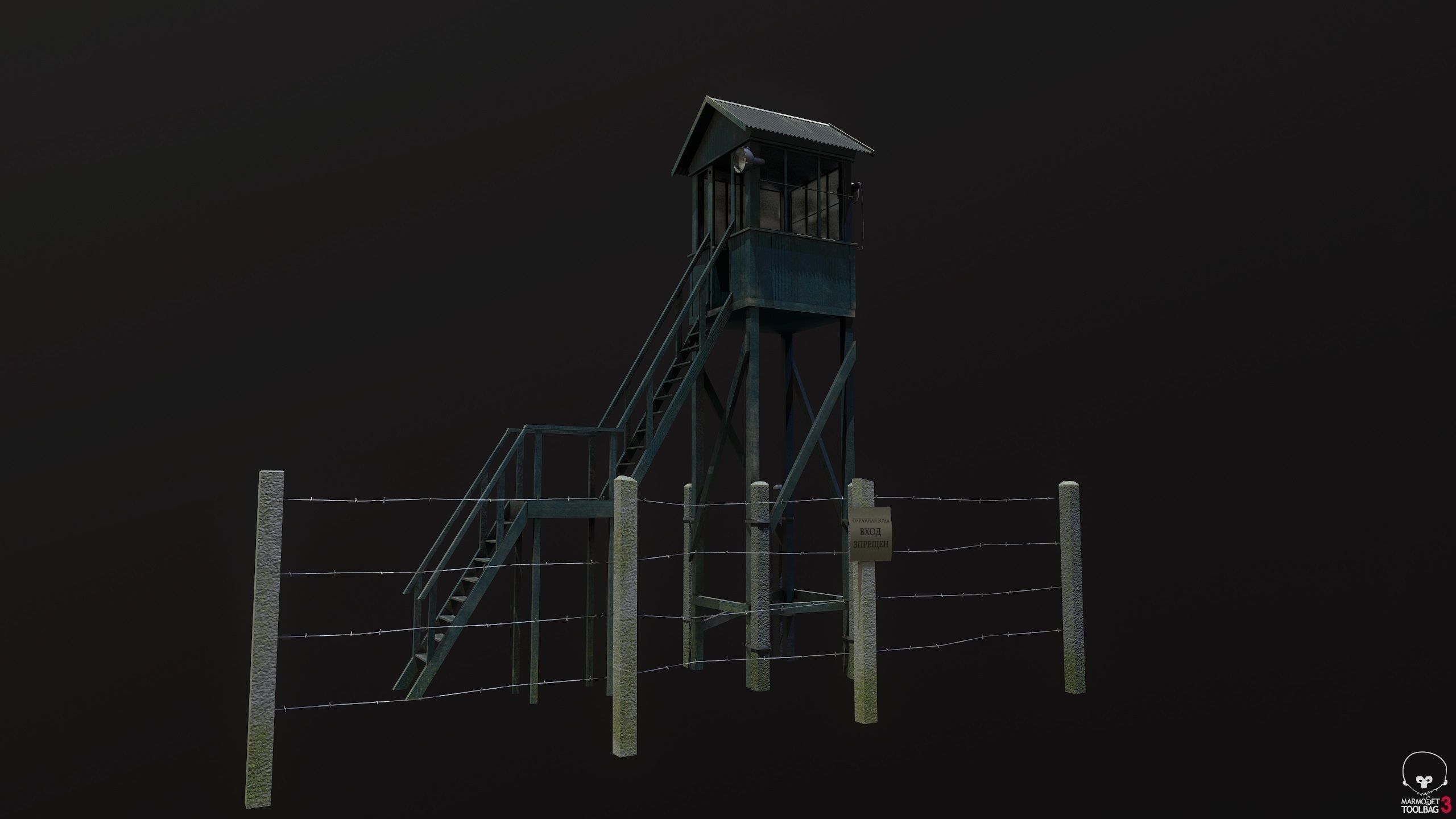 Soviet tower Low-poly 3D model_2