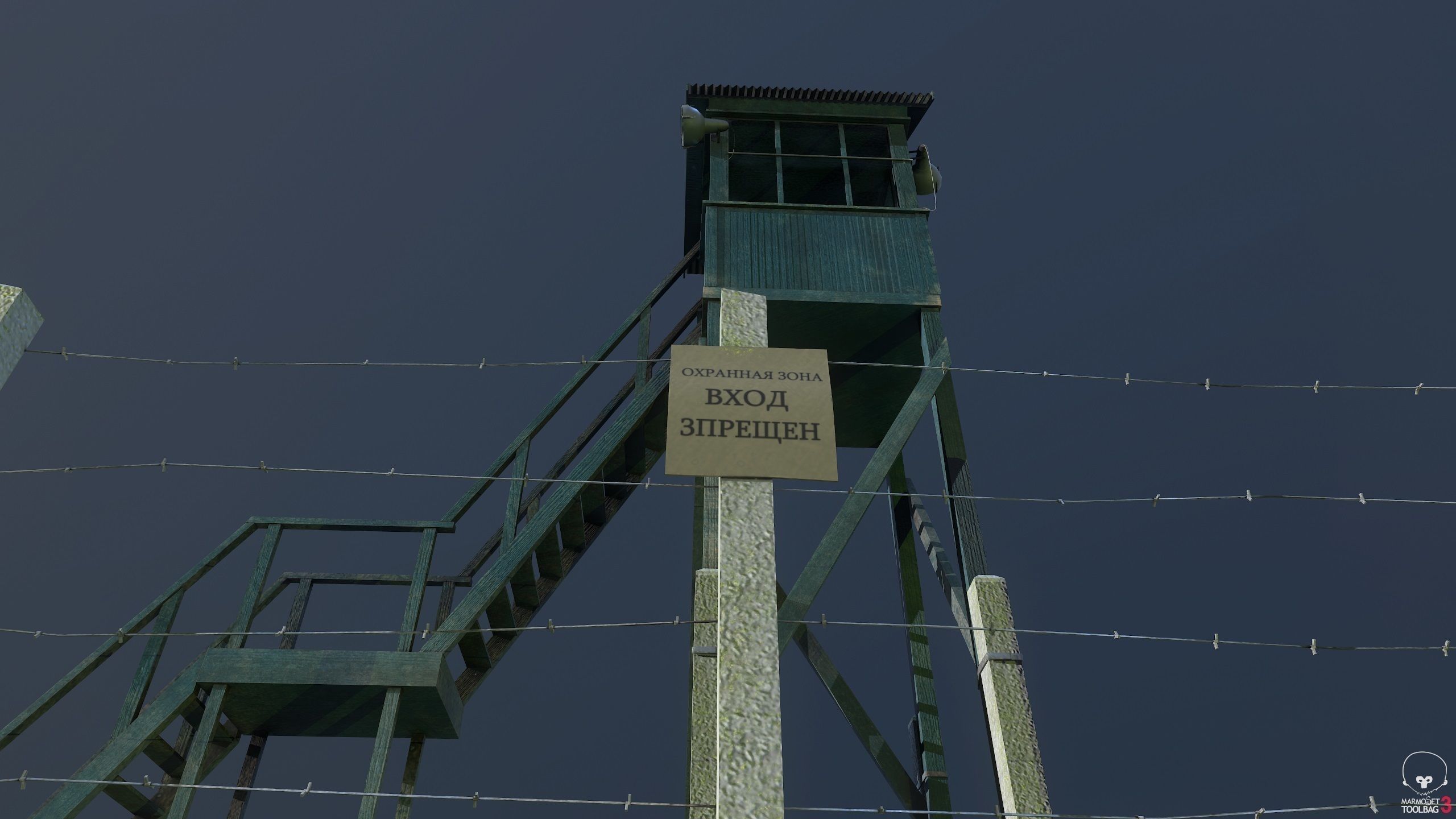 Soviet tower Low-poly 3D model_6