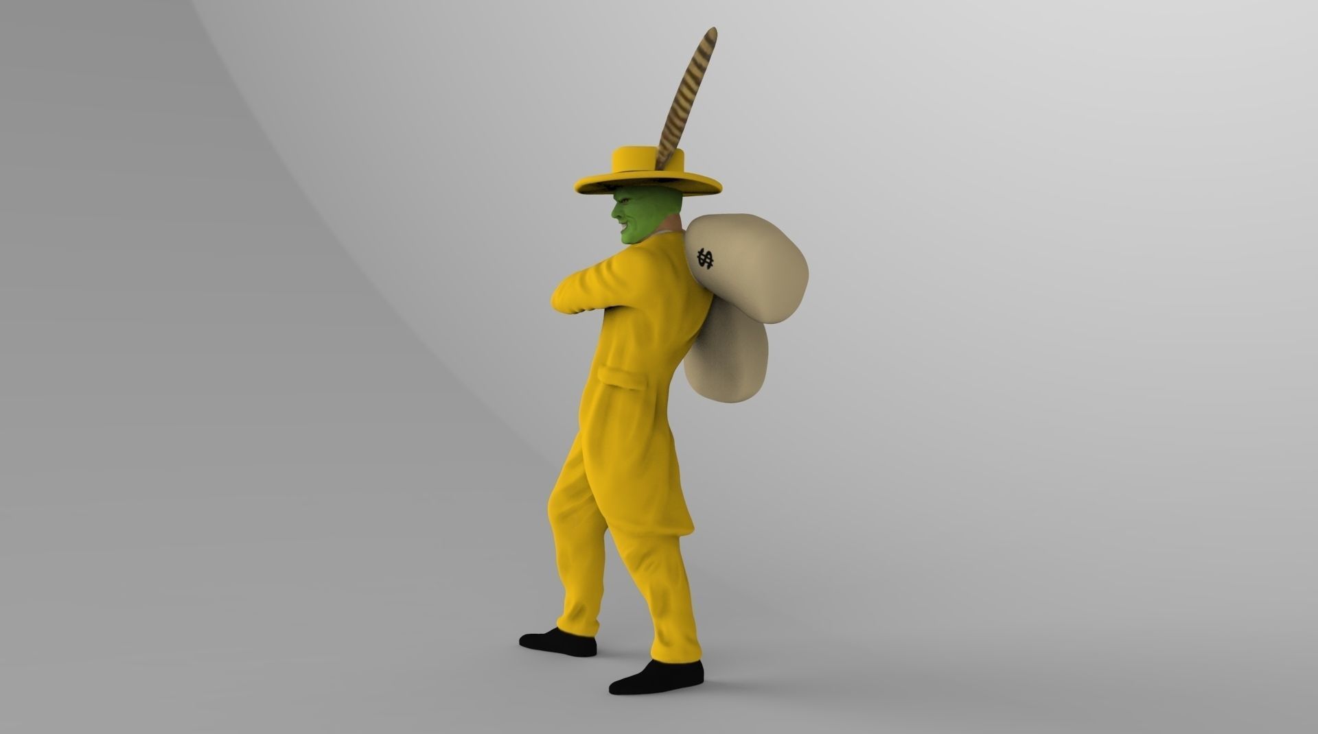 The Mask 3D printable Jim Carrey 3D print model_3