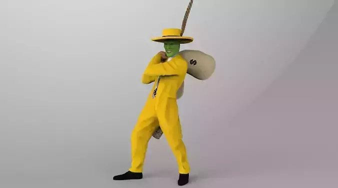 The Mask 3D printable Jim Carrey 3D print model