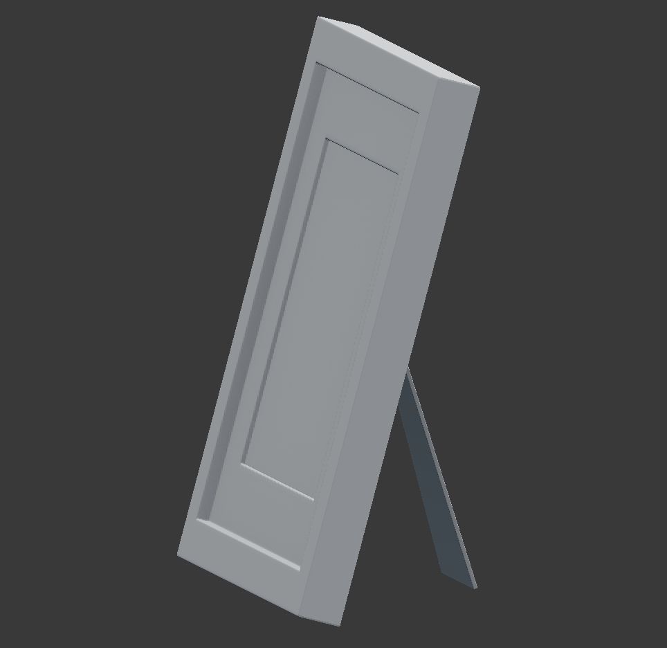 Modern White Picture Frame 3D model_6