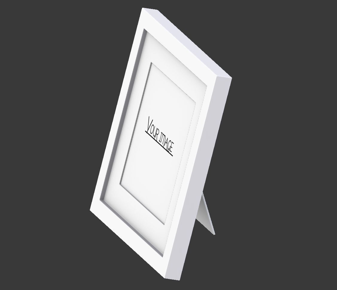 Modern White Picture Frame 3D model_4