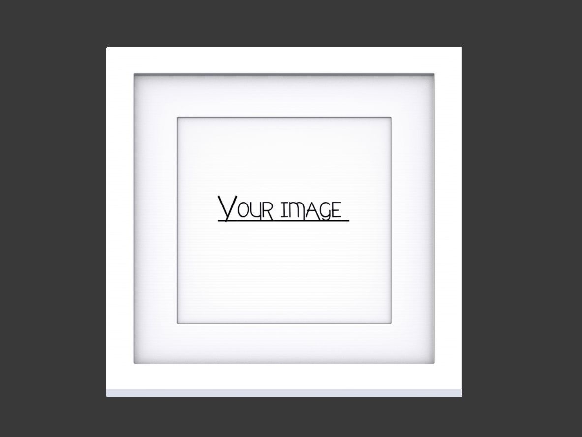 Modern White Picture Frame 3D model_3
