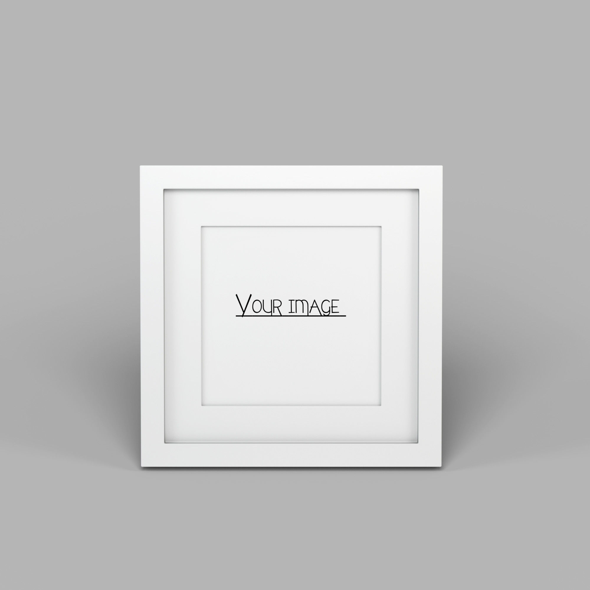 Modern White Picture Frame 3D model_1