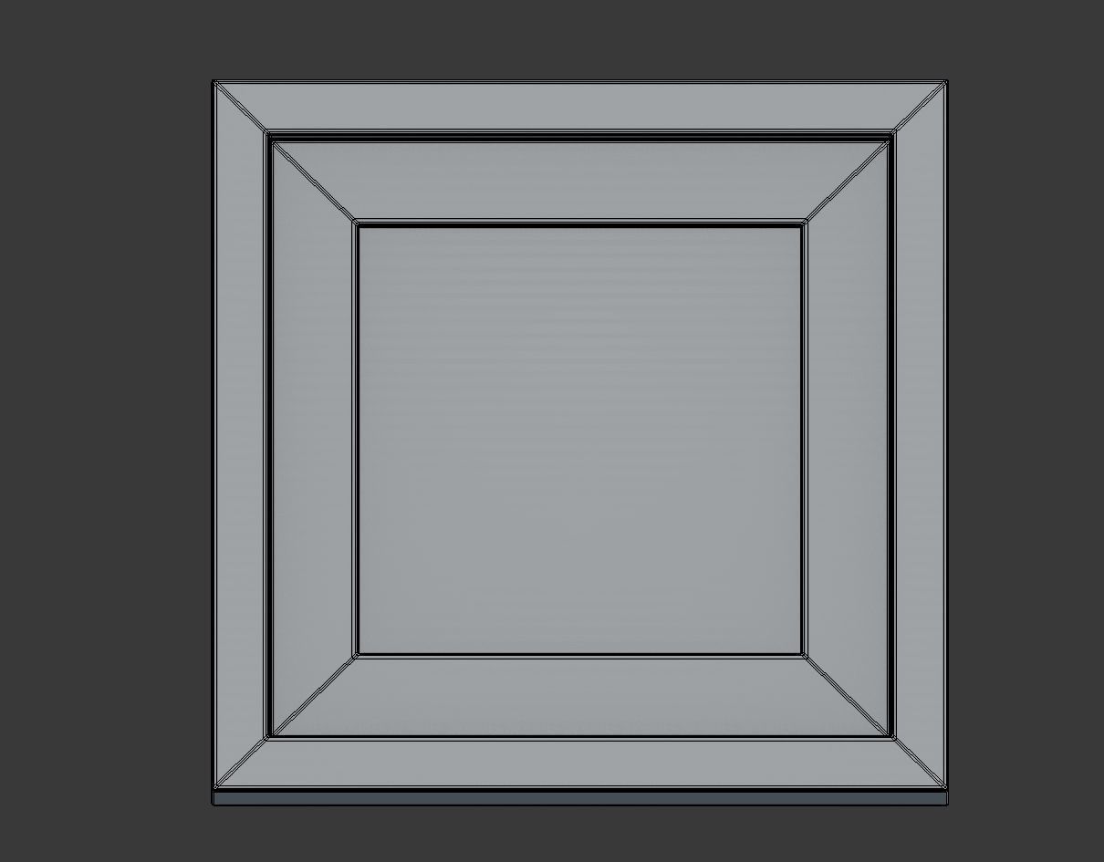 Modern White Picture Frame 3D model_7