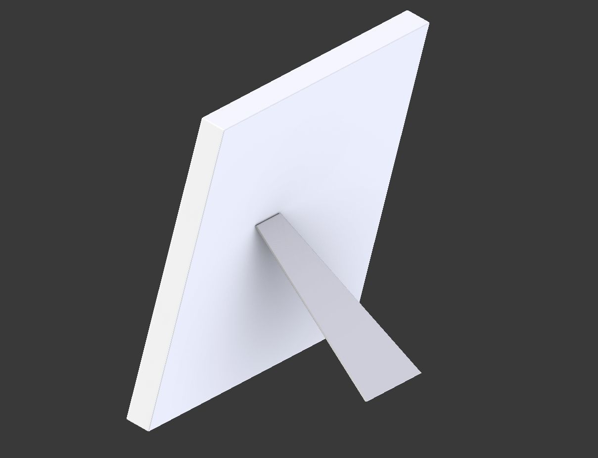 Modern White Picture Frame 3D model_5