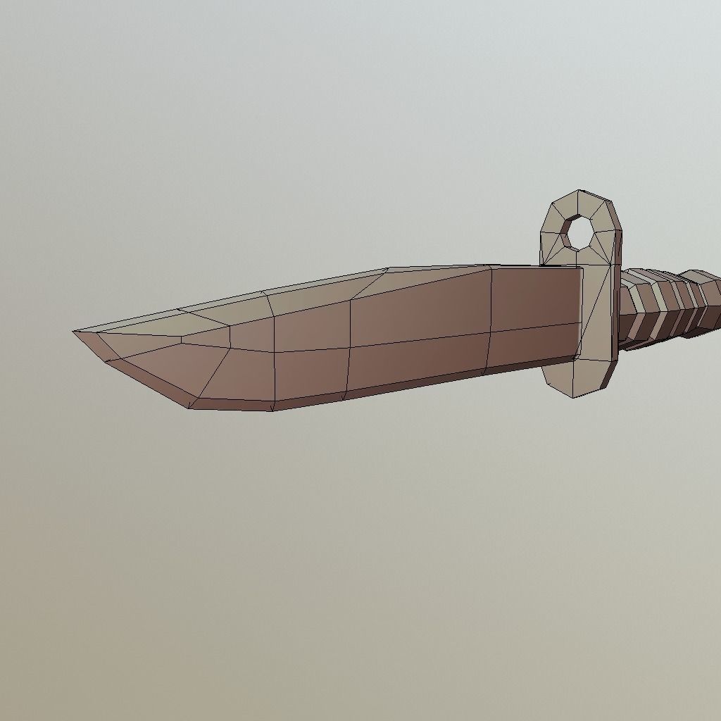 Low poly Bayonet knife Low-poly 3D model_6
