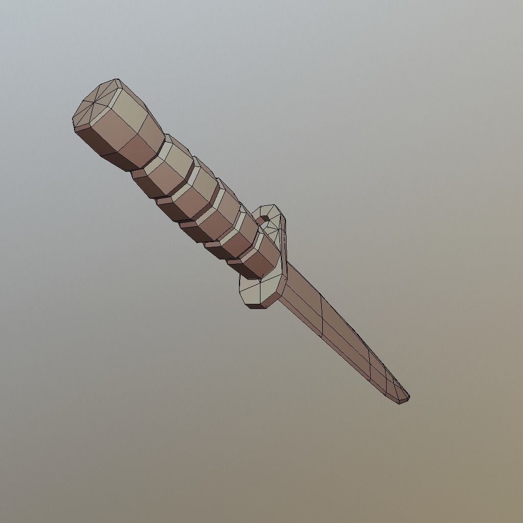 Low poly Bayonet knife Low-poly 3D model_7