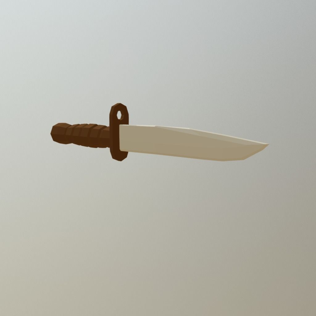 Low poly Bayonet knife Low-poly 3D model_2