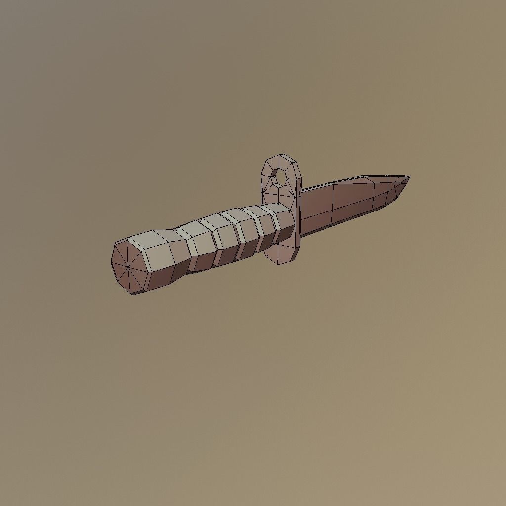 Low poly Bayonet knife Low-poly 3D model_5