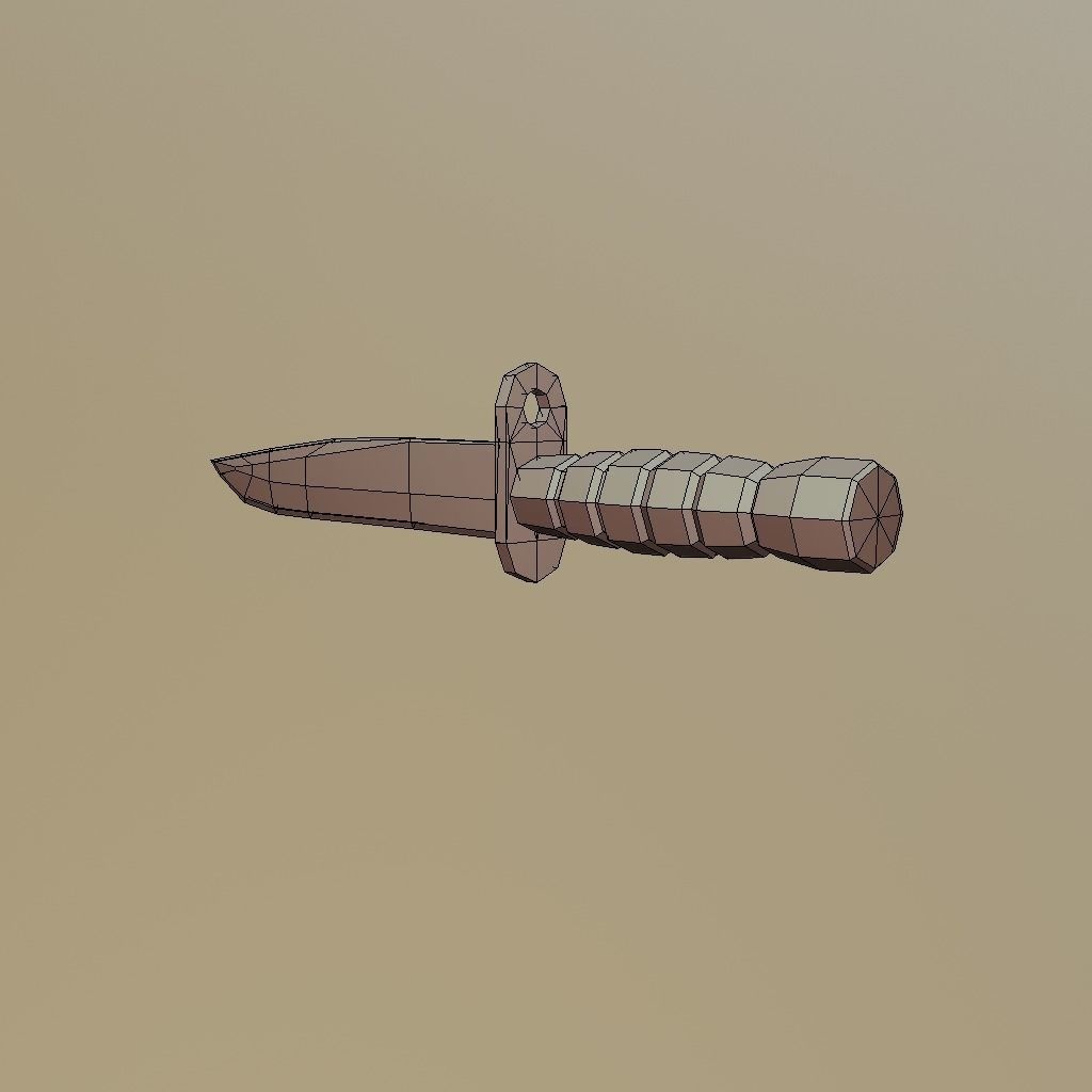 Low poly Bayonet knife Low-poly 3D model_4