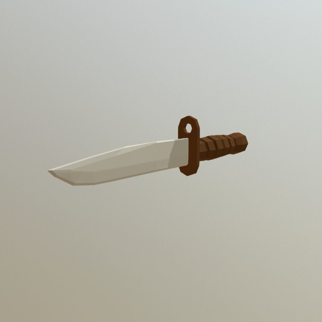 Low poly Bayonet knife Low-poly 3D model_1