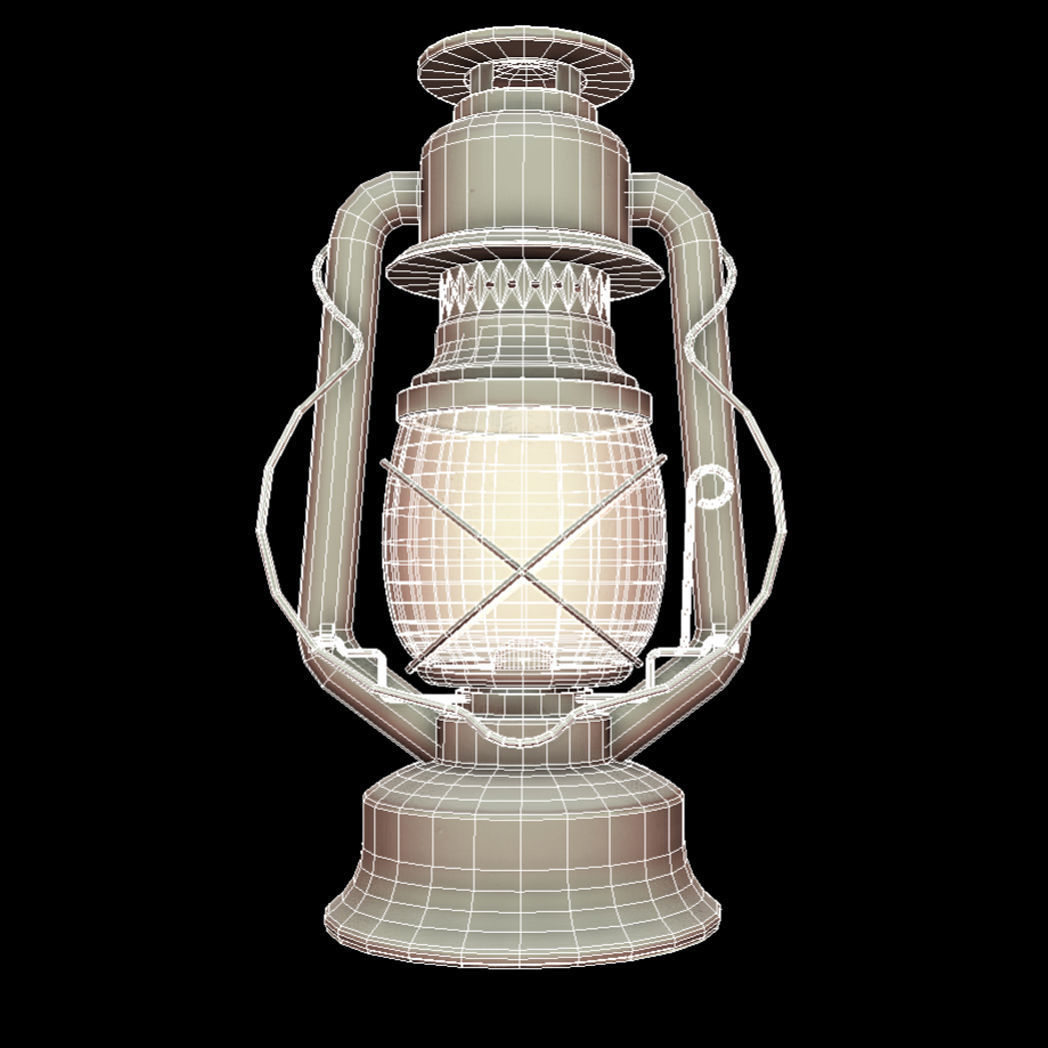 Hurricane Lantern - Storm Lamp Low-poly 3D model_4