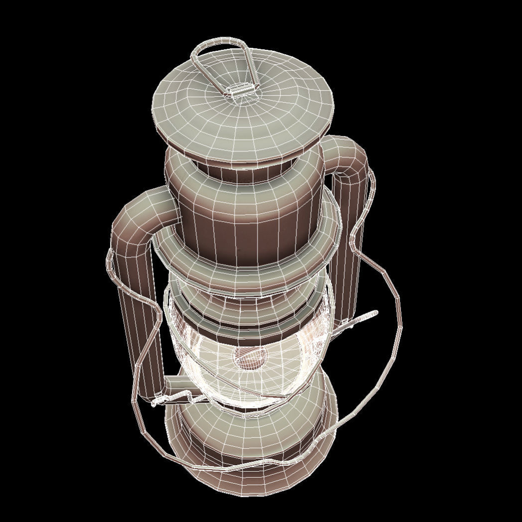 Hurricane Lantern - Storm Lamp Low-poly 3D model_5