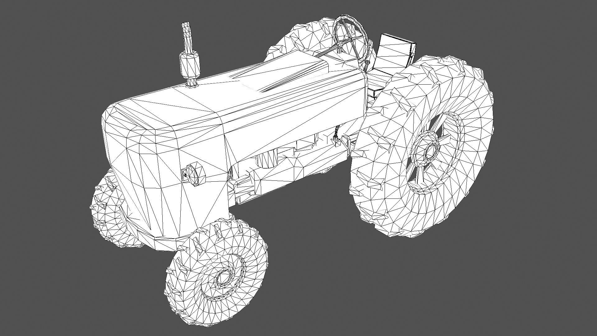Old Tractor PBR Low-poly 3D model_7