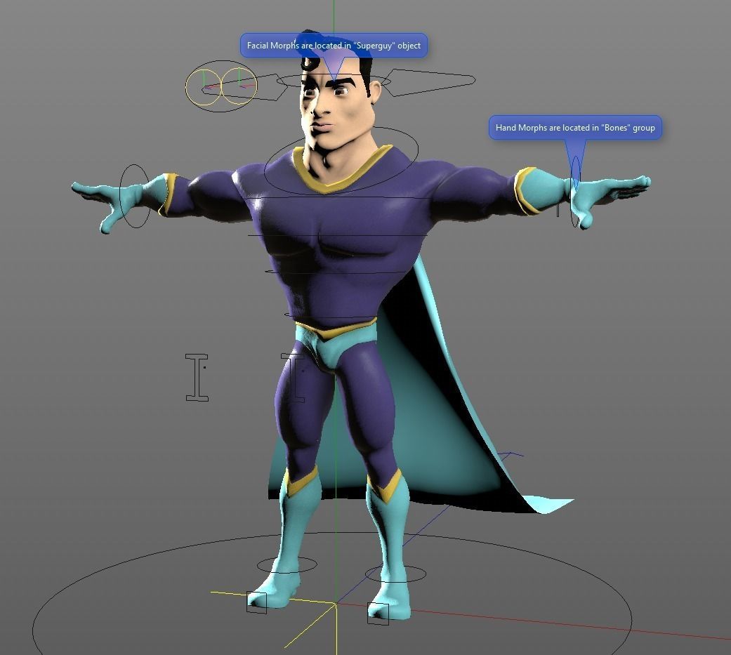Super Guy Low-poly 3D model_3