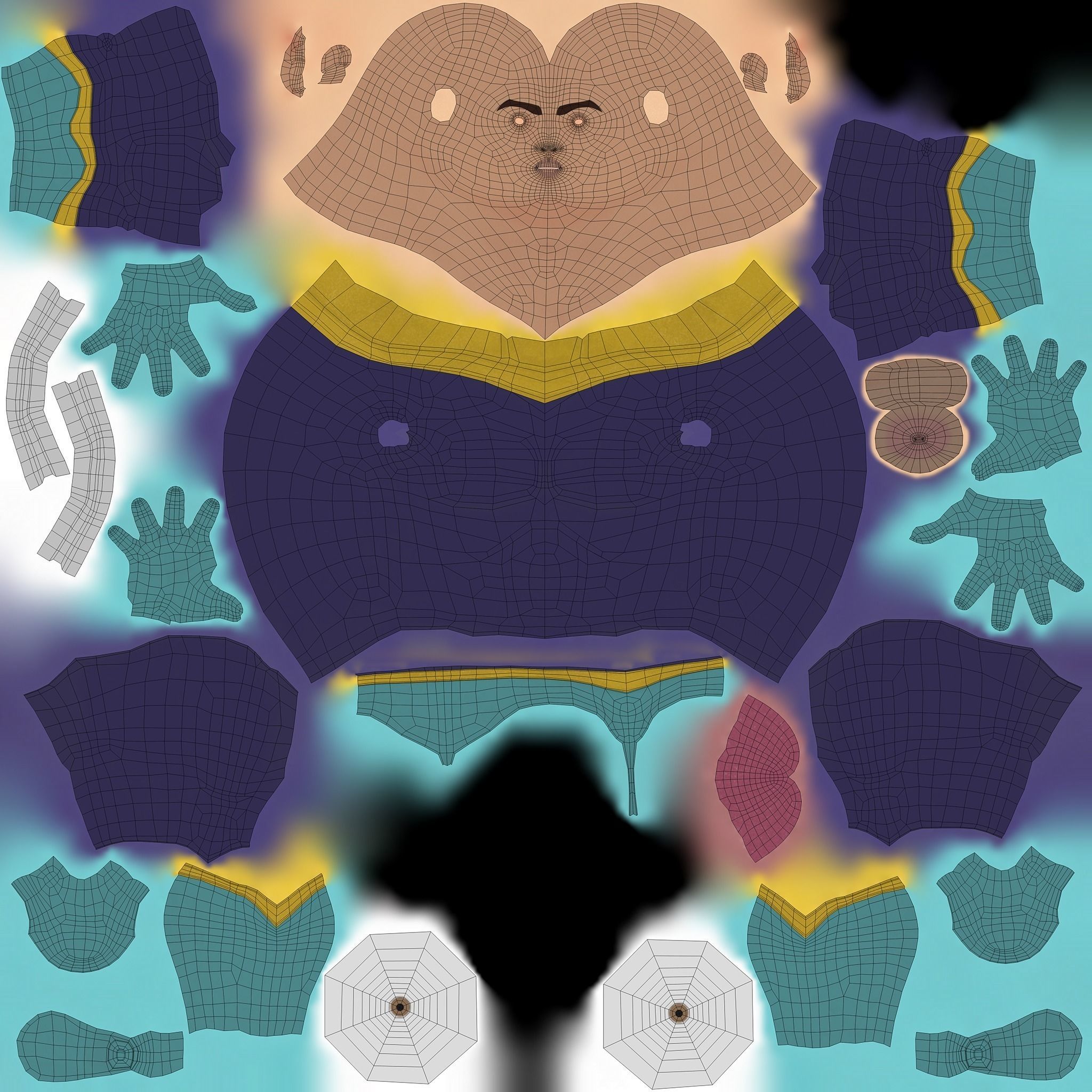 Super Guy Low-poly 3D model_4