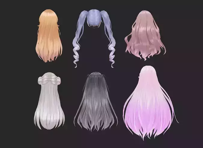 short hair hair style girl short hair cape Low-poly 3D model
