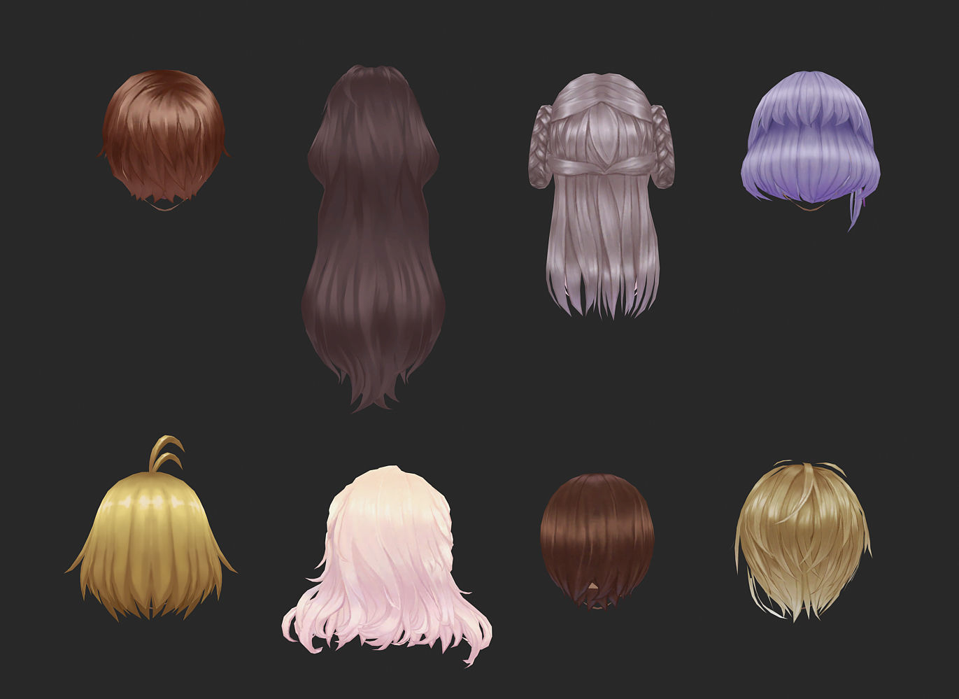 short hair hair style girl short hair cape 2 Low-poly 3D model_2