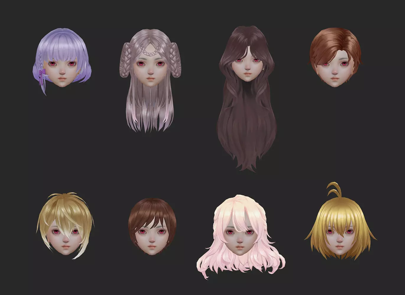 short hair hair style girl short hair cape 2 Low-poly 3D model_0