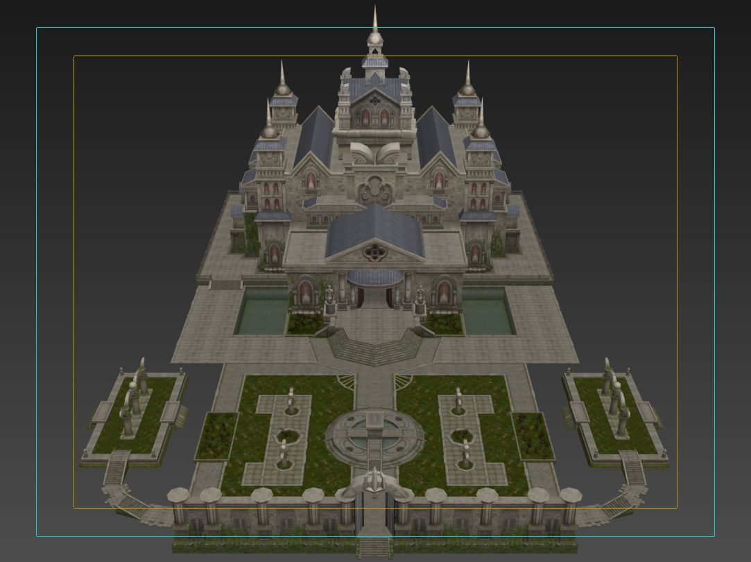 medieval  castle building architercture tower alcazar barbacan Low-poly 3D model_15