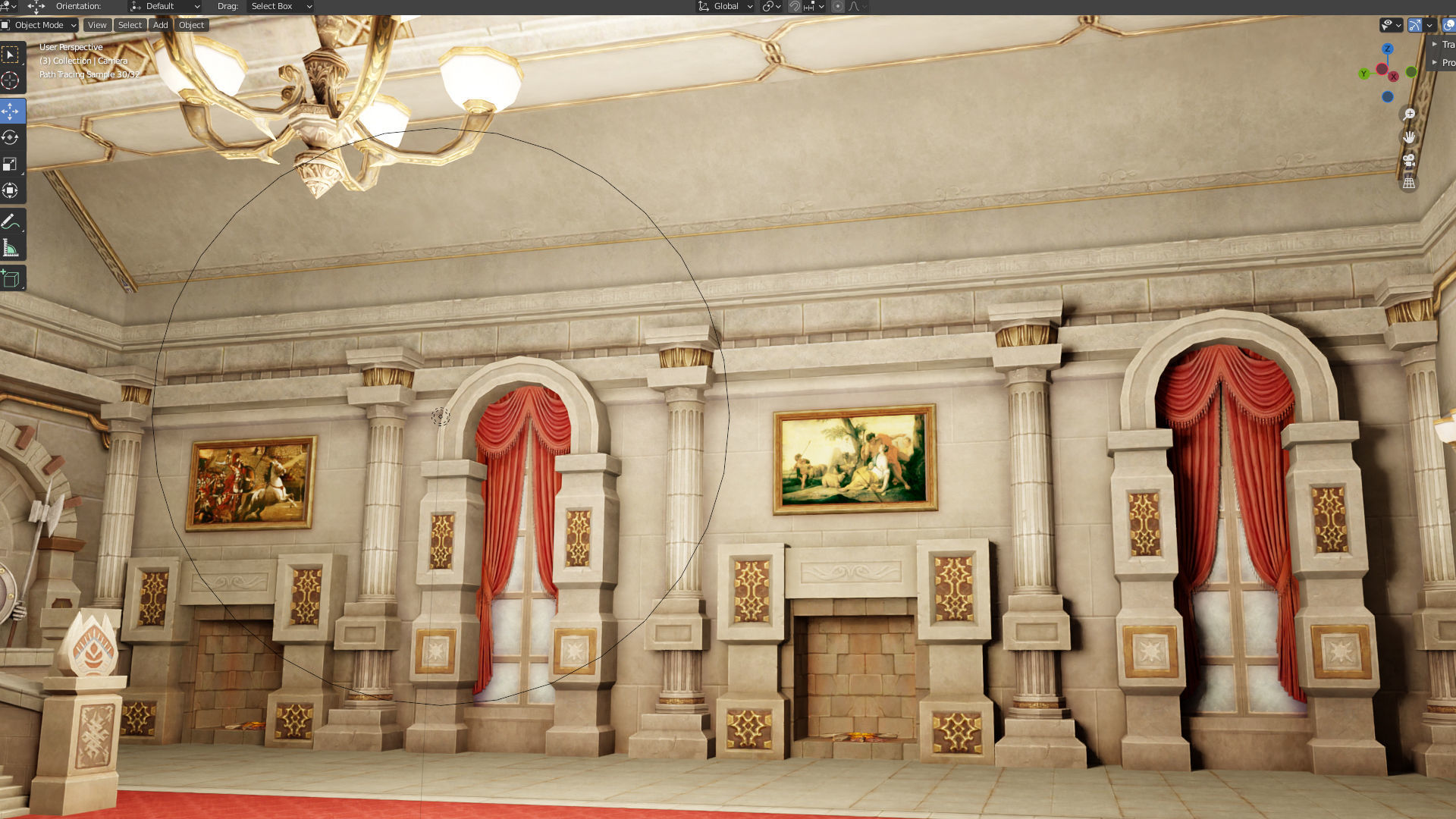 medieval  castle building architercture tower alcazar barbacan Low-poly 3D model_5