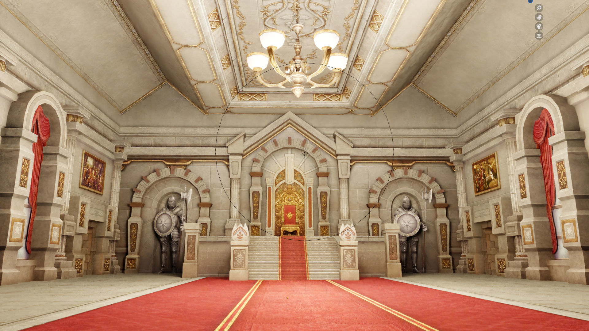 medieval  castle building architercture tower alcazar barbacan Low-poly 3D model_2