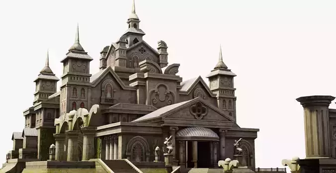 medieval  castle building architercture tower alcazar barbacan