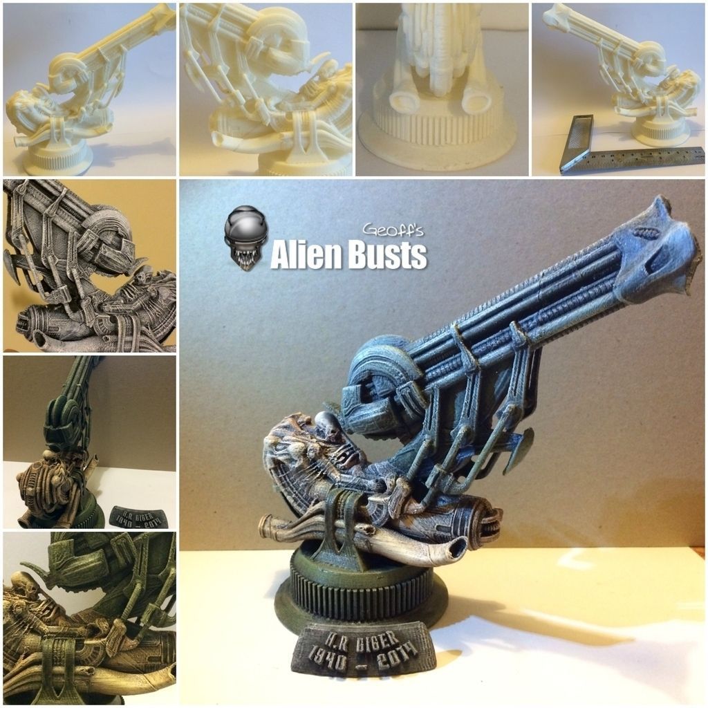 Alien Jockey Commemorative Bust Model Free 3D print model_1