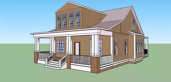 Sketchup model of american house 3D model