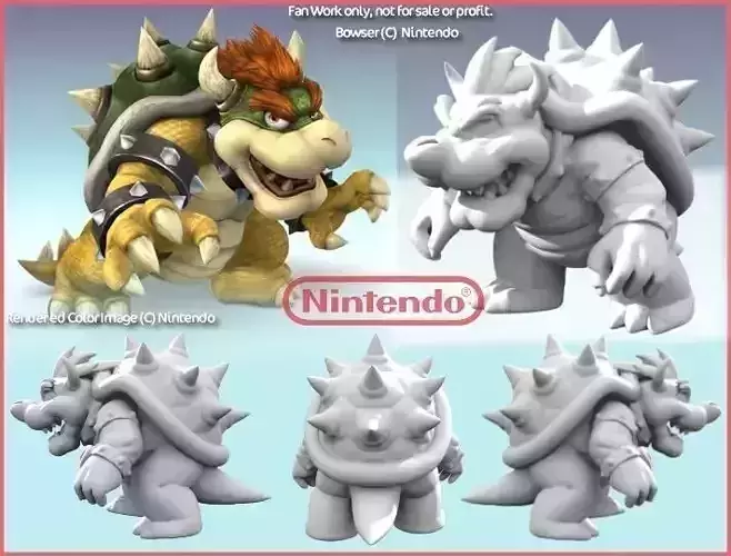 Bowser resculpted Free 3D print model