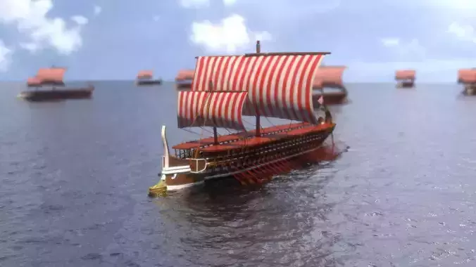 Trireme Greek Warship 3D model