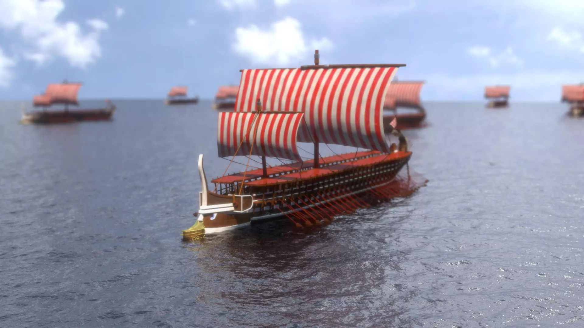 Trireme Greek Warship 3D model