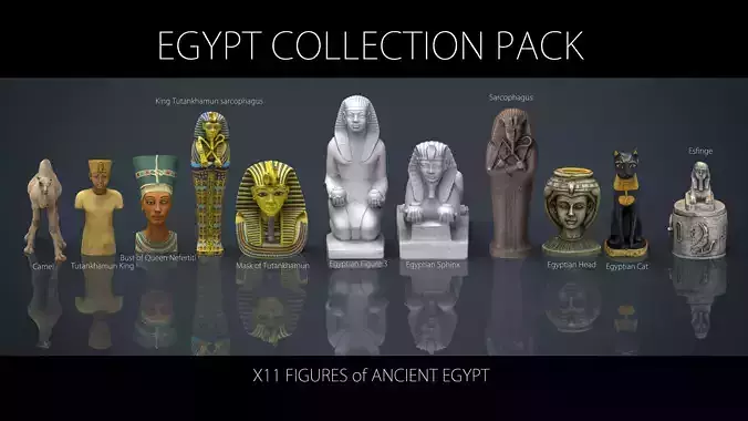 EGYPT COLLECTION PACK Low-poly 3D model