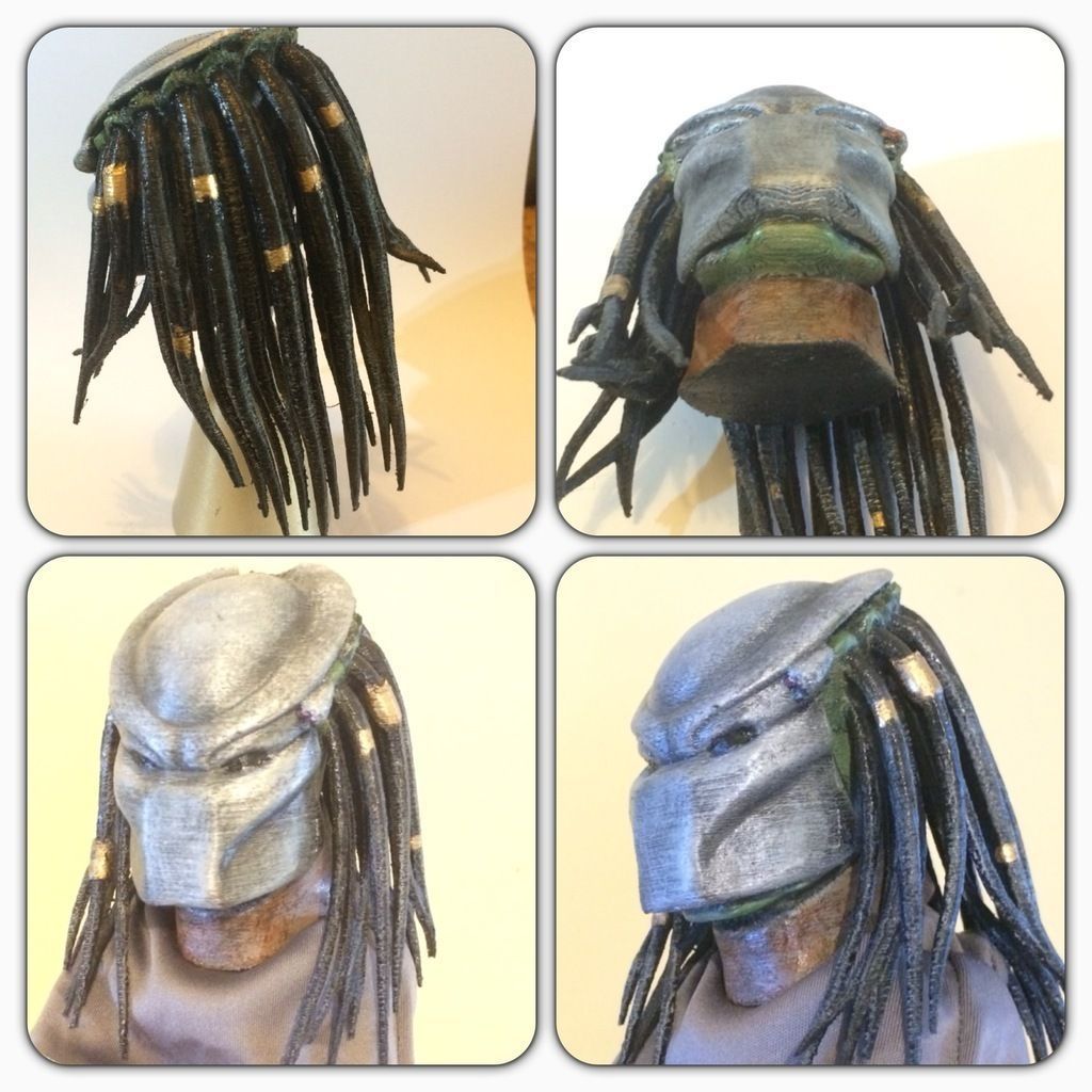 Predator Bust With Hair 35mb Free 3D print model_2
