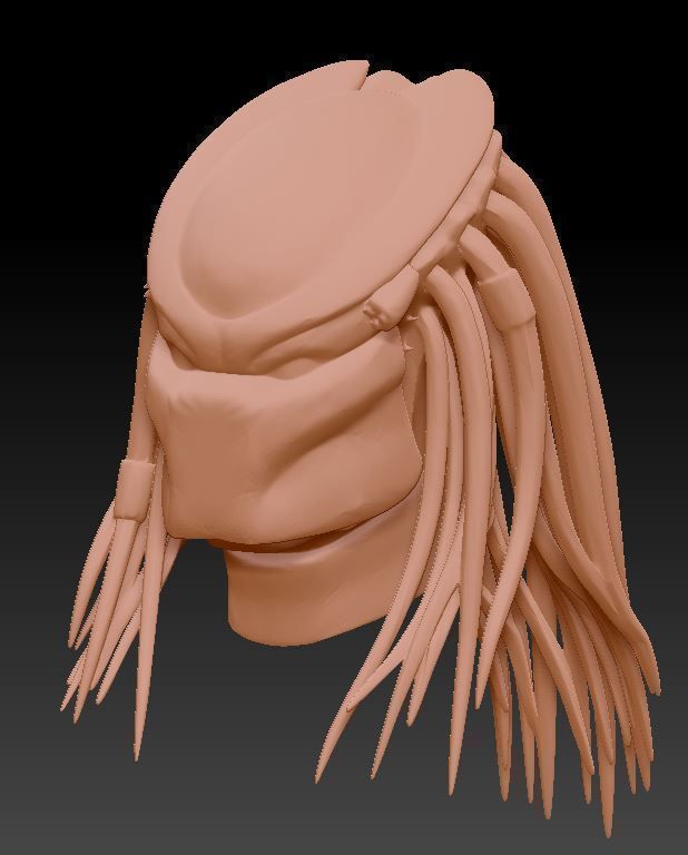 Predator Bust With Hair 35mb Free 3D print model_5