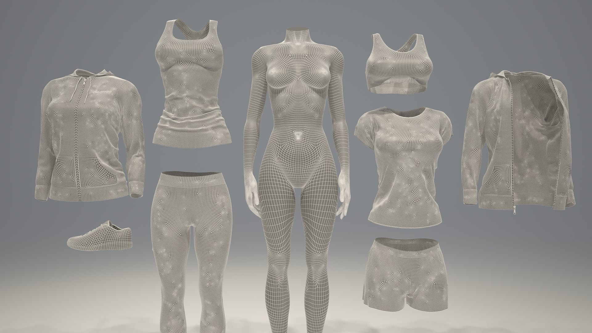Woman mannequin Nike FULL PACK 3D model_3