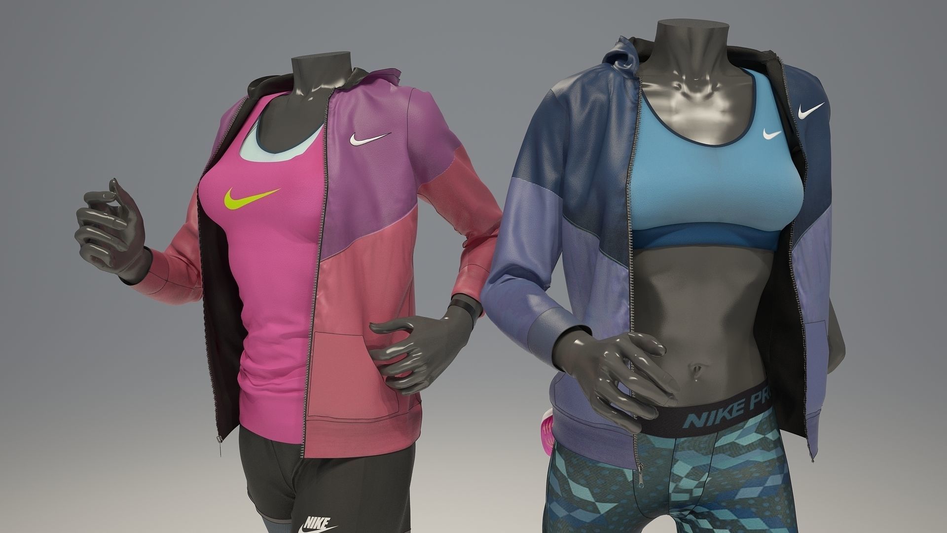 Woman mannequin Nike FULL PACK 3D model_16