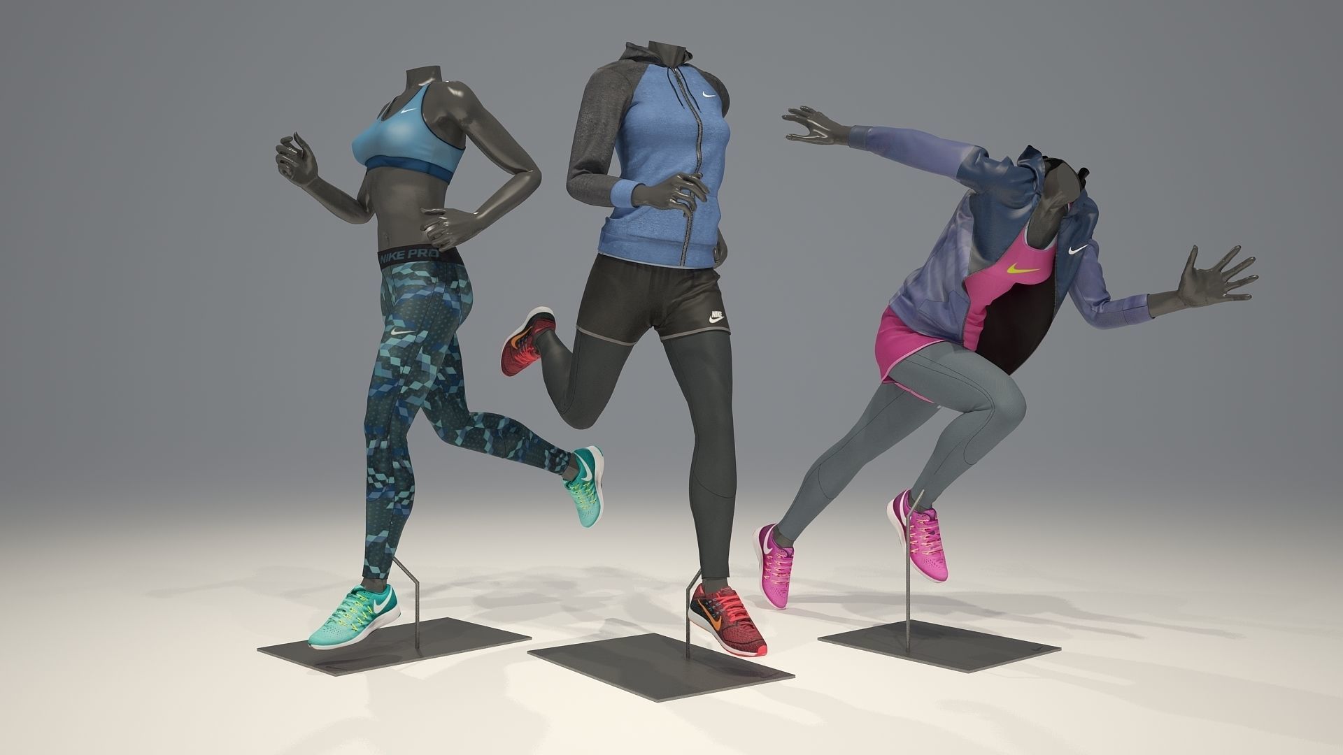 Woman mannequin Nike FULL PACK 3D model_8
