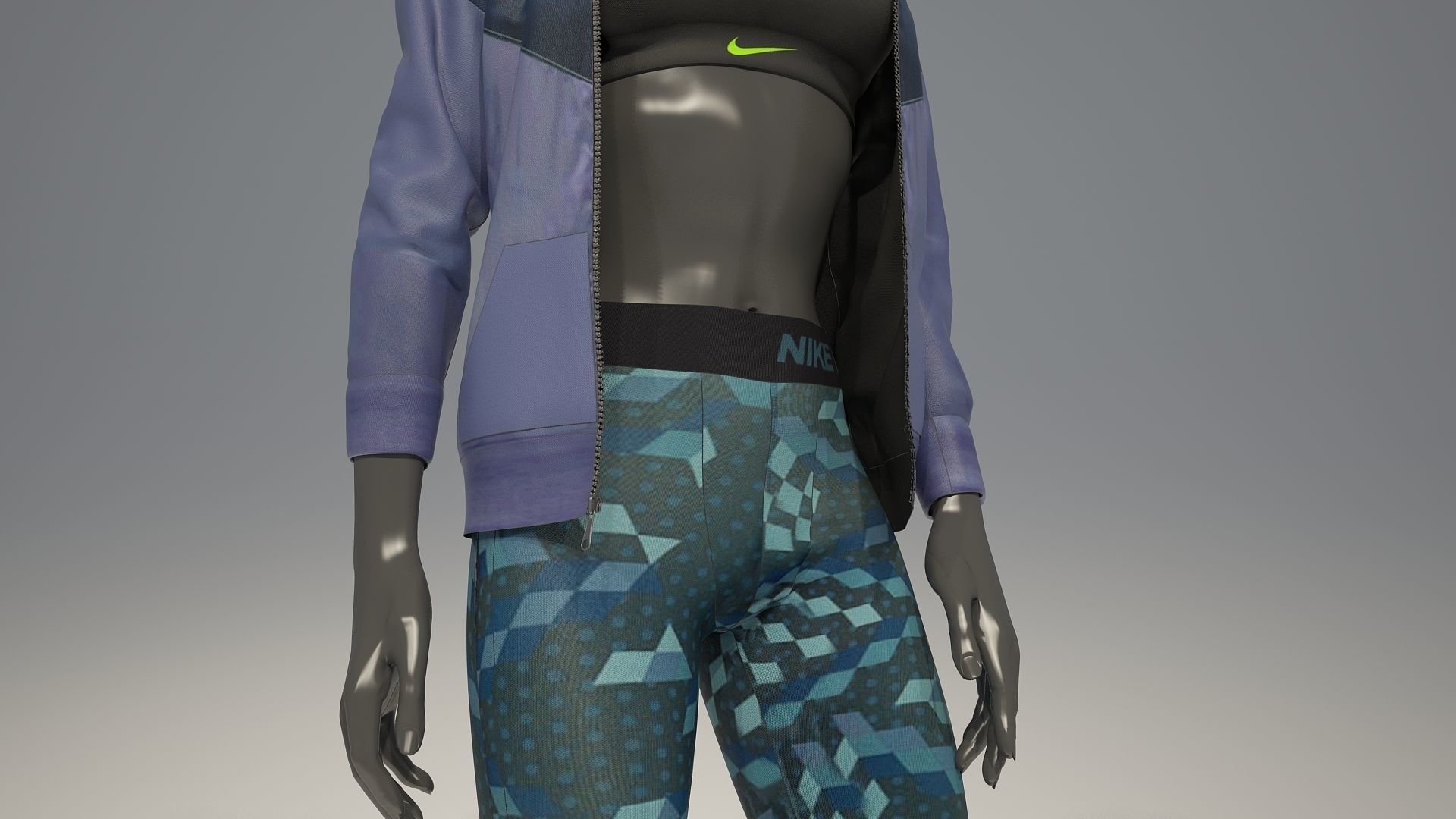 Woman mannequin Nike FULL PACK 3D model_9