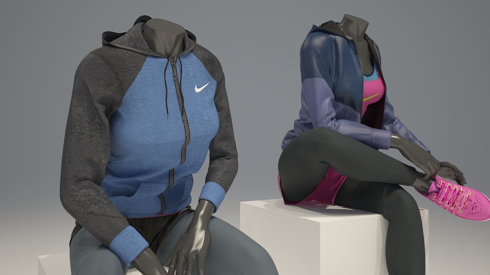 Woman mannequin Nike FULL PACK 3D model_15