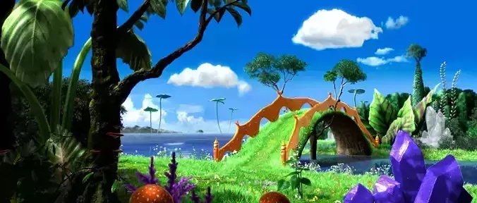 Cartoon forest Bridge