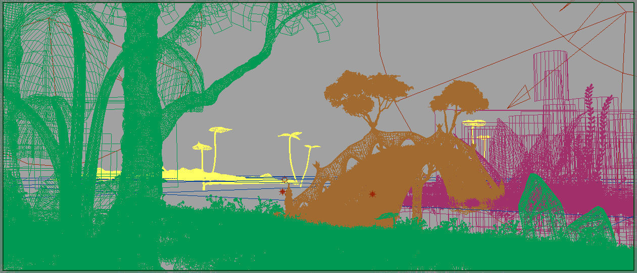 Cartoon forest Bridge Free 3D model_3