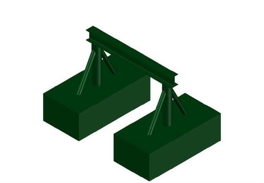 A-Frames Pipeline Lifting Pontoon Marine Offshore Pipeline Lift Free 3D model_3