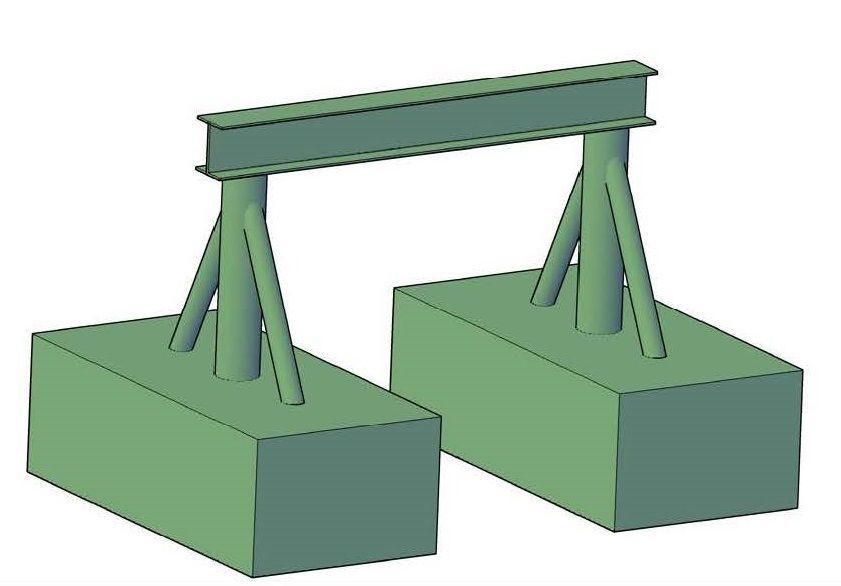 A-Frames Pipeline Lifting Pontoon Marine Offshore Pipeline Lift Free 3D model_4