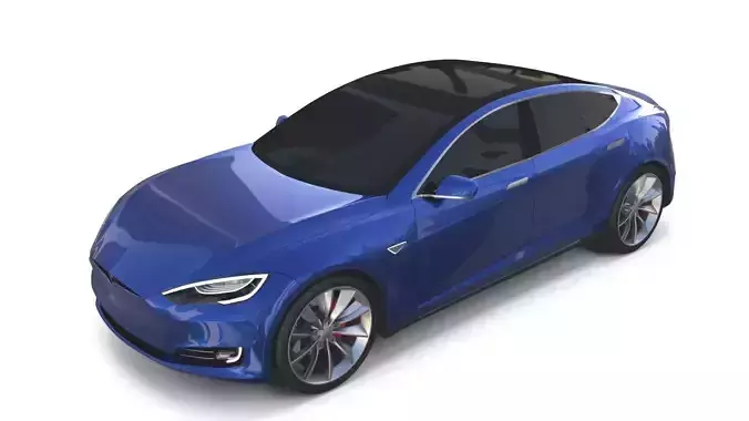 Tesla Model S 2016 Blue 3D model