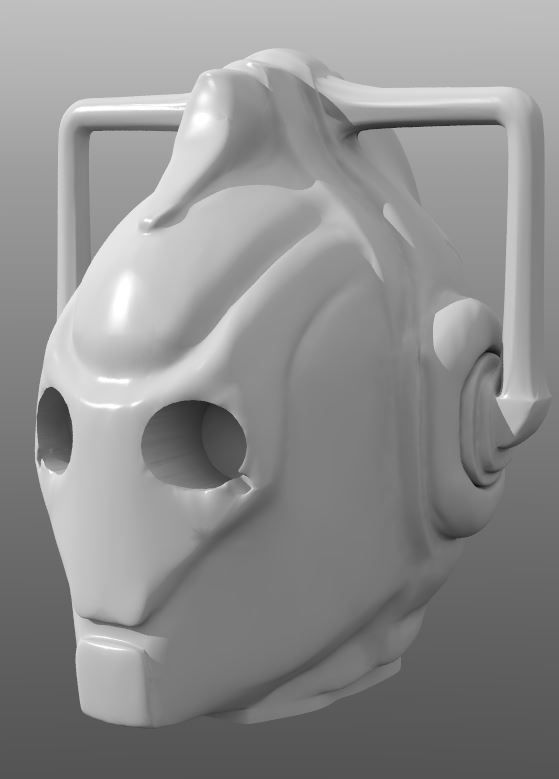 Cyberman Head Sculpted Free 3D print model_2
