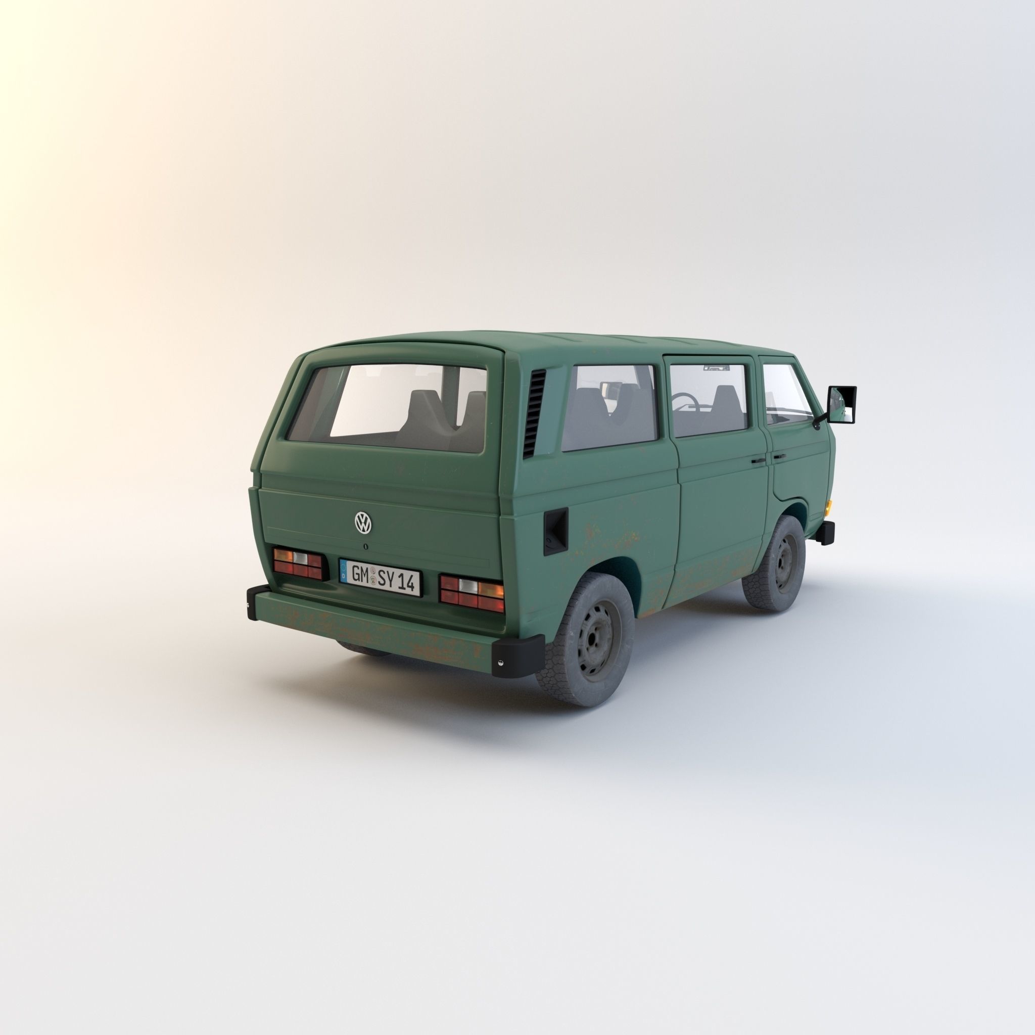 VW T3 Syncro - Offroad Car - Volkswagen Transporter 1990 3D model_1